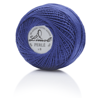Novelo de fio de algodão azul Limol Perlé