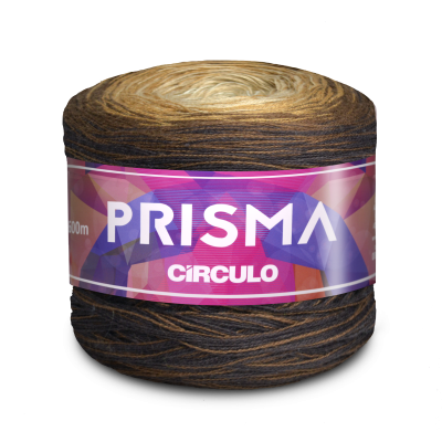 Rolo de fio de malha multicolor com etiqueta PRISMA CÍRCULO