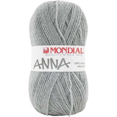 Novelo de lã acrílica cinzenta Mondial ANNA