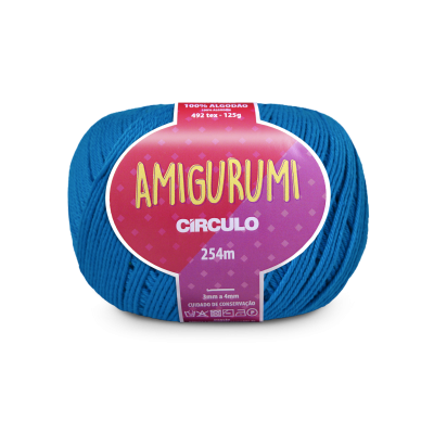 Rolo de fio azul AMIGURUMI CÍRCULO 254m algodão
