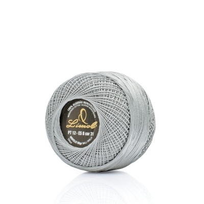 Rolo de linha cinza claro com etiqueta preta Limol