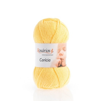 Novelo de lã amarelo claro Rosários 4 Carícia com imagem de bebé