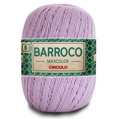 Barbante rosa claro Barroco Maxcolor Círculo com rótulo verde.