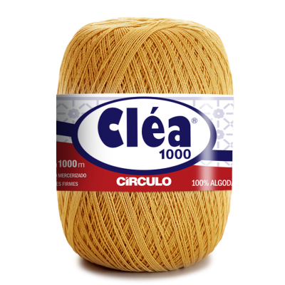 Novelo de fio amarelo em algodão mercerizado Cléa 1000