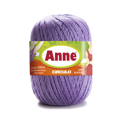 Novelo de fio de algodão lilás da marca Anne