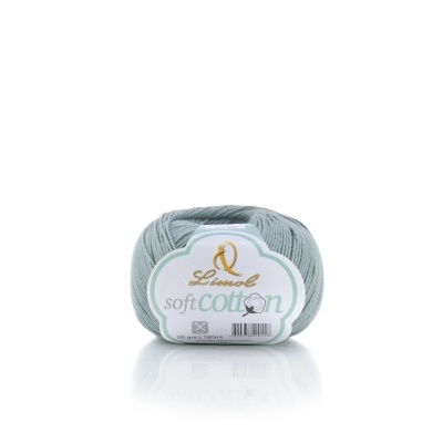 Novelo de linha de algodão macio da marca Lionel cinza esverdeado