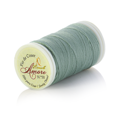 Rolo de linha de costura verde-acinzentada Amore N.º 50