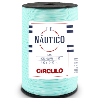 Bobina de fio náutico azul claro com etiqueta