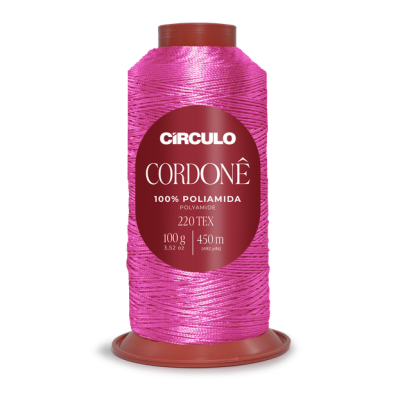 Linha Corodné rosa em rolo com etiqueta da Círculo em suporte castanho