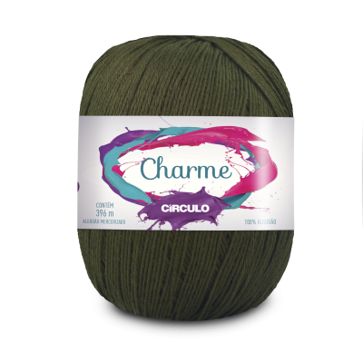 Novelo de fio de algodão verde da marca Círculo modelo Charme