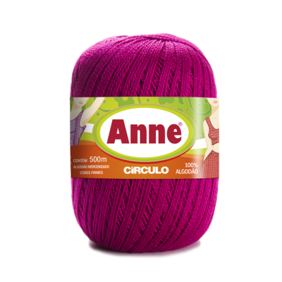 Novelo de linha algodão 100% cor rosa forte Anne Círculo
