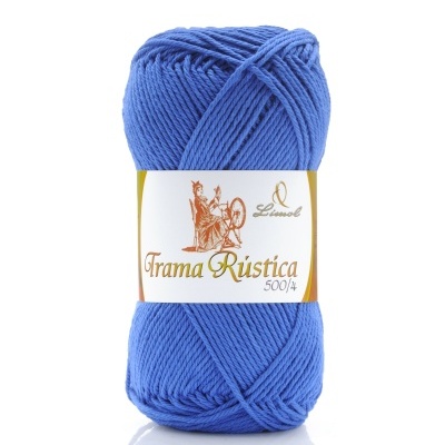 Novelo de fio azul Trama Rústica 500/4 Lãnovel