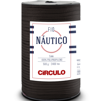 Rolo de fio náutico preto com etiqueta da marca CÍRCULO