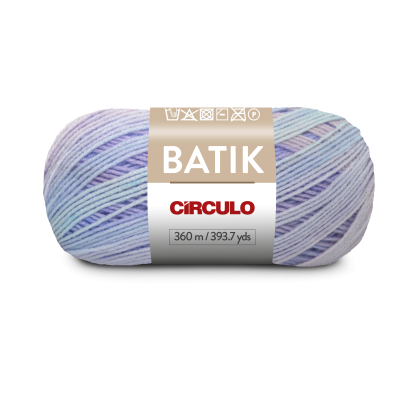 Novelo de fio de lã multicolorido com etiqueta BATIK CÍRCULO