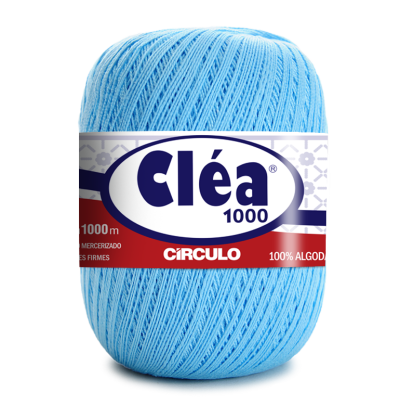 Novelo de fio azul claro Cléa 1000 Círculo 100% algodão