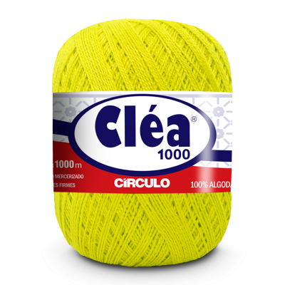 Novelo de linha amarelo Cléa 1000 Círculo 100% algodão