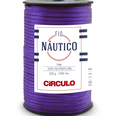 Rolo de fio náutico roxo de 5 mm, 100% polipropileno, da marca CÍRCULO