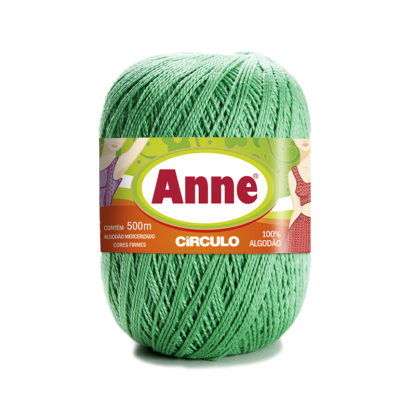 Novelo de fio verde Anne Círculo 100% algodão mercerizado 500m