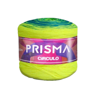 Rolo de fio PRISMA CÍRCULO com cores amarelo, verde e azul