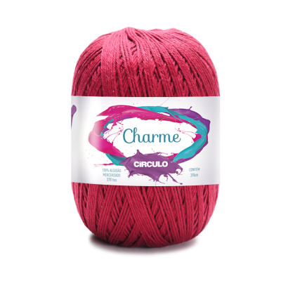 Skein de fio de algodão vermelho da marca Círculo modelo Charme.
