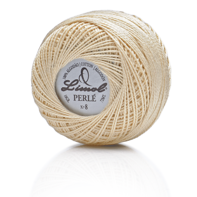 Rolo de linha de algodão cru da marca Limol Perlé N.º 8