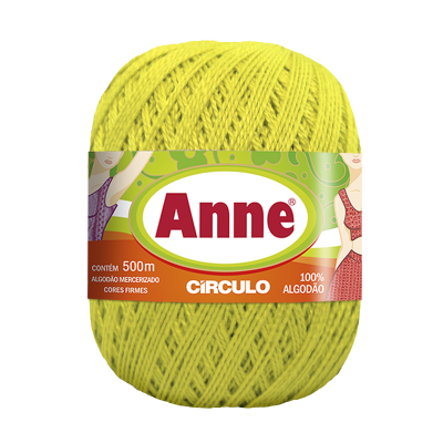 Novelo de linha amarela Anne Circulo algodão mercerizado 500m