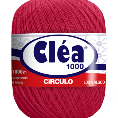 Novelo de linha de algodão rosa Cléa 1000 com rótulo Círculo