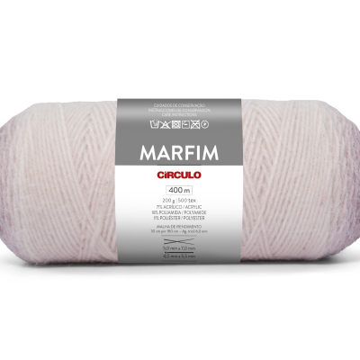 Novelo de fio branco para tricô marca Círculo Marfim