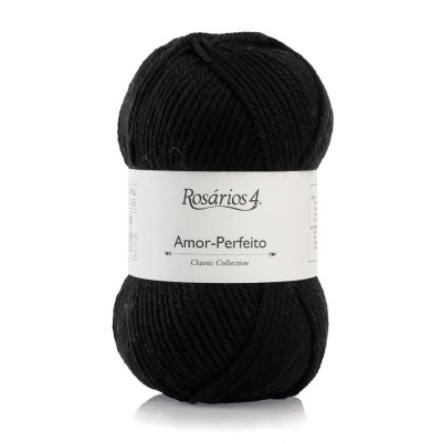 Novelo de lã preta Rosários 4 Amor-Perfeito Classic Collection