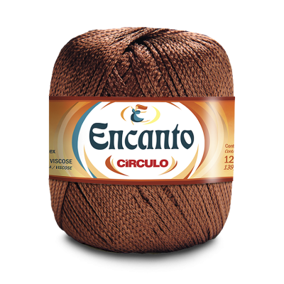 Novelo de fio castanho Encanto Círculo para tricô ou crochê