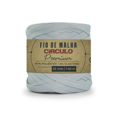 Rolo de fio de malha cinzento claro Círculo Premium com rótulo de papel