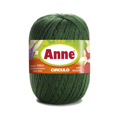 Novelo de fio verde escuro Anne Circulo algodão 500m