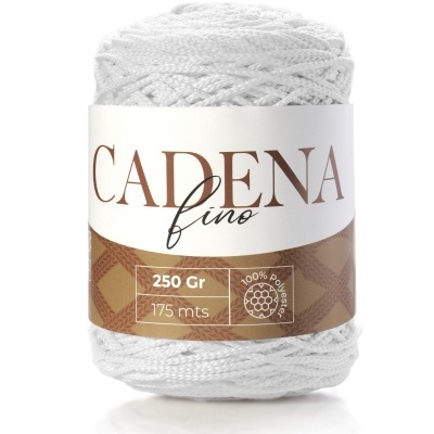 Rolo de corda branca fina de poliéster com etiqueta CADENA fino