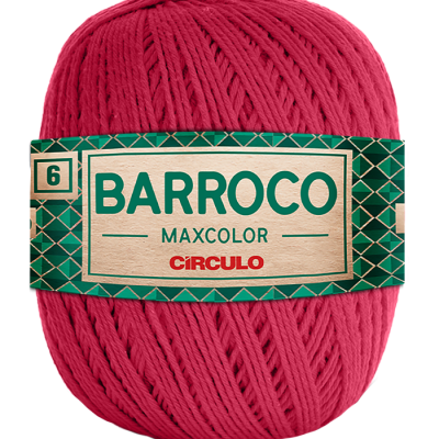 Meada de fio vermelho com rótulo verde BARROCO MAXCOLOR CÍRCULO