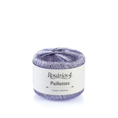 Novelo de fio lilás brilhante Rosários 4 Paillettes Classic Collection