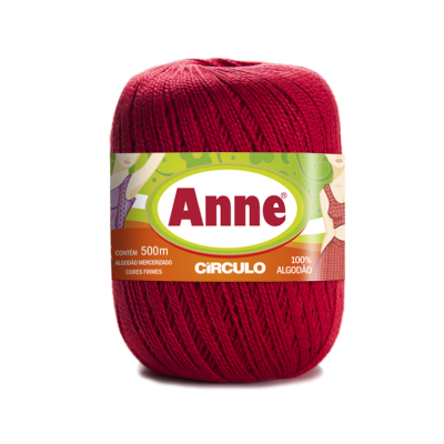 Rolo de fio vermelho Anne Círculo 500m algodão 100%