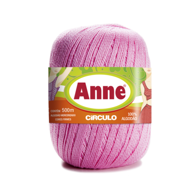 Novelo de linha cor-de-rosa 100% algodão Anne com etiqueta