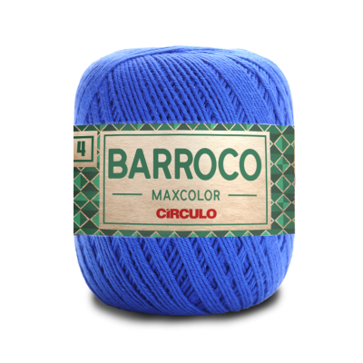 Novelo de fio azul BARROCO MAXCOLOR CÍRCULO com etiqueta