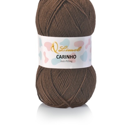Novelo de lã castanha QLimol Carinho