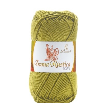 Novelo de lã verde com etiqueta Trama Rústica 500/4