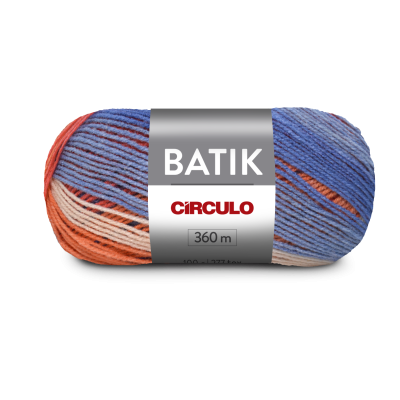 Novelo de lã multicolorida com etiqueta BATIK Círculo