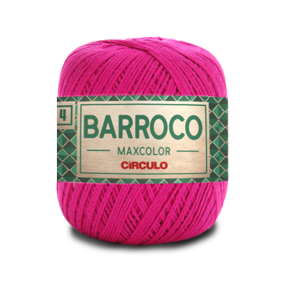 Novelo rosa de fio Barroco Maxcolor Círculo com etiqueta verde