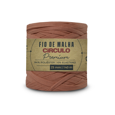 Fio de malha Círculo Premium castanho claro com etiqueta de papel kraft