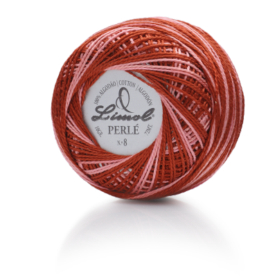 Novelo de linha de algodão multicolorida LIMOL PERLÉ Nº 8