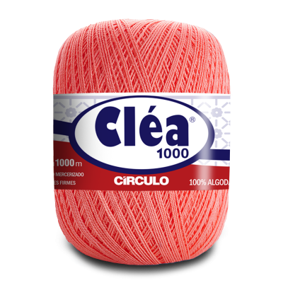 Rolo de fio cor-de-rosa coral Cléa 1000 Círculo 100% algodão