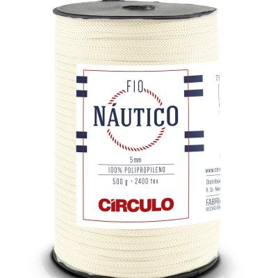 Rolo de fio náutico bege claro com etiqueta da marca Círculo