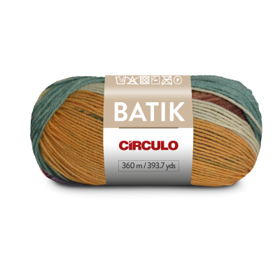 Novelo multicolor de fio BATIK CÍRCULO com etiqueta