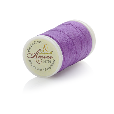 Rolo de linha para coser roxa Líder Amore N.º 50