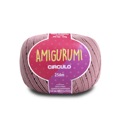 Novelo de fio de algodão para amigurumi cor rosa claro com etiqueta rosa