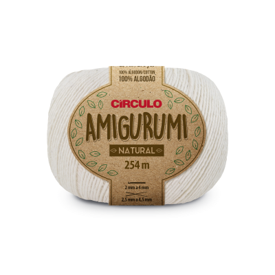 Novelo de fio branco Amigurumi Natural 100% algodão com etiqueta
